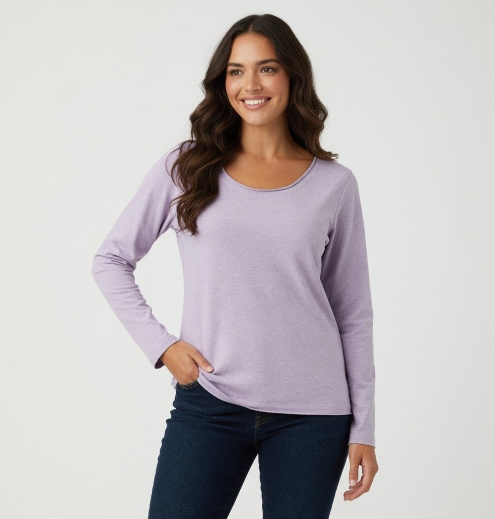 J.Jill Lilac Cotton Pullover Long Sleeve T-Shirt Women’s Tee MP New With Tag